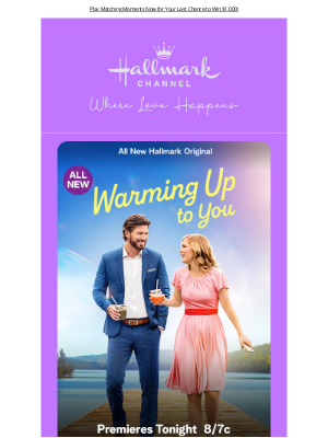 Hallmark Channel (Crown Media Holdings, Inc.) - Warming Up To You Premieres Tonight 8/7c!