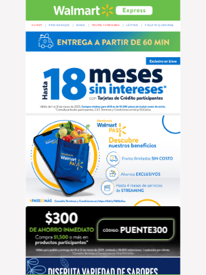 Walmart de Mexico y Centroamerica - ¡Último día! 😱 De $300 inmediatos 👀 Úsalos