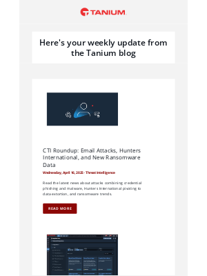 Tanium - Your weekly digest from Tanium