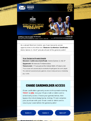 Golden State Warriors - Your Exclusive Western Conference Semifinals Presale Access Begins Today