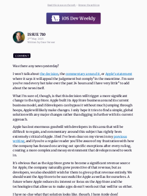 iOS Dev Weekly - iOS Dev Weekly – Issue 710