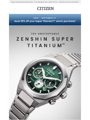 Citizen Watch Company - The boundary-pushing Zenshin Super Titanium™ Collection