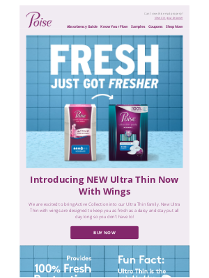 Poise - Introducing New Ultra Thins with Wings