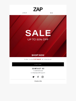 ZAP CLOTHING - Sale now on! up to 50% off