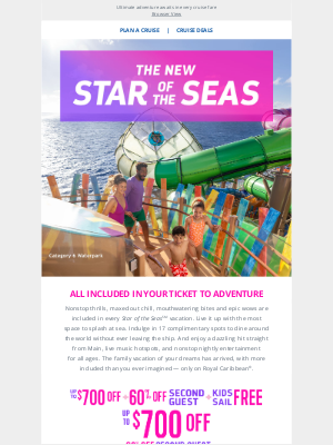 Royal Caribbean Cruises - Everything you need for the world’s best family vacation is included on Star of the Seas