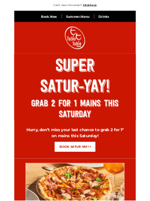Brewers Fayre (United Kingdom) - Last chance for 2 for 1 mains!