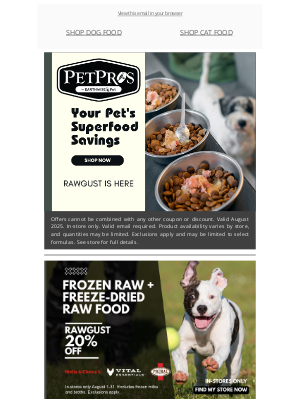 Pet Pros - RAWgust Superfoods Sale Starts Now!