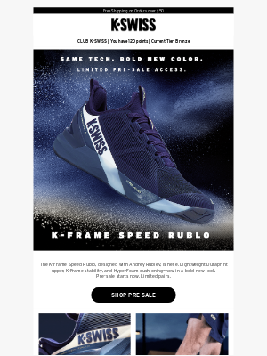 K-Swiss - Pre-Sale: Andrey Rublev’s K-Frame Speed Color Drop