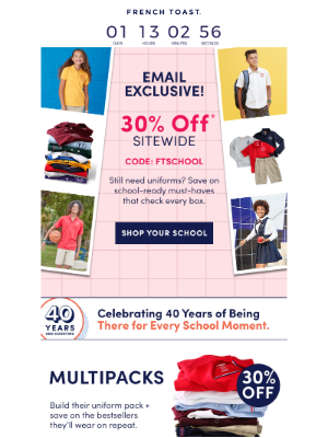 Frenchtoast School Uniforms - Still need uniforms? Your deal’s waiting