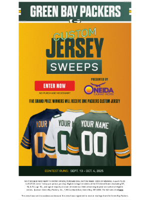 Green Bay Packers - ✨ Win a Packers Custom Jersey of Your Choice! ✨