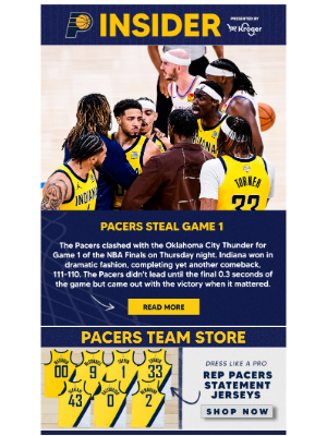 Indiana Pacers - Pacers take Game 1 against Thunder!
