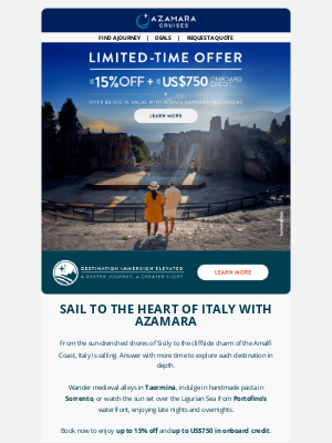Azamara Club Cruises - Italy, In a Way You’ve Never Seen It