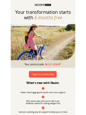 Noom - Your transformation starts with 6 months free