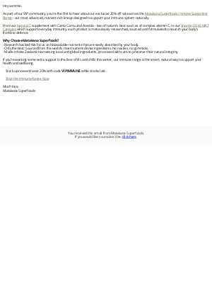 Matakana Superfoods (New Zealand) - Your Immunity Just Got the VIP Treatment