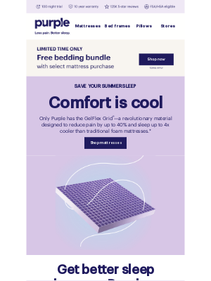 Purple - Giving you better (cooler) sleep