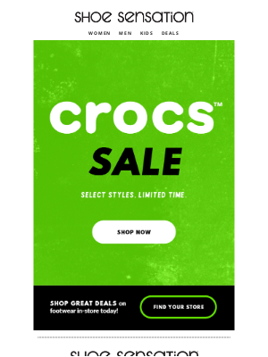 Shoe Sensation Inc - Slide Into Savings: Exclusive Crocs Sale Up to 25% Off!