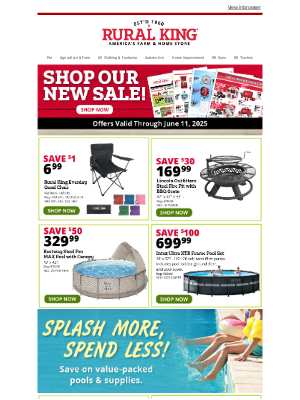 Rural King Supply - Jump in to Cool Savings! Pools, Patio & More to Get Value Out of Your Summer!