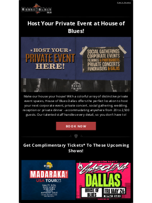 House of Blues Entertainment - Host Your Private Event at House of Blues!