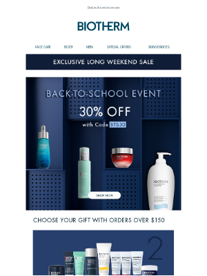 Biotherm (Canada) - Long Weekend Only: 30% Off with BTS30