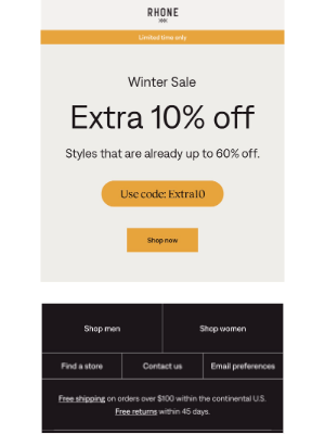 Rhone - Take an extra 10% off Winter Sale