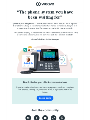 Weave - Your recommendation from Irene C.