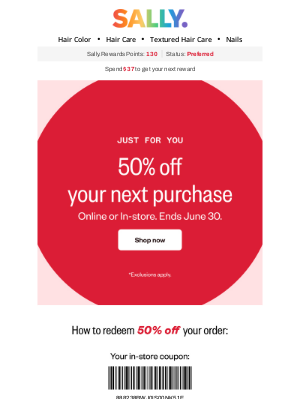 Sally Beauty - Dean, 50% Off Starts Now!