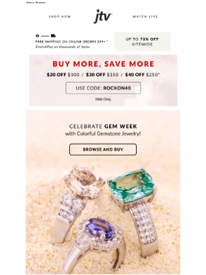 Jewelry Television - Your huge savings are inside! Add more color to your collection!