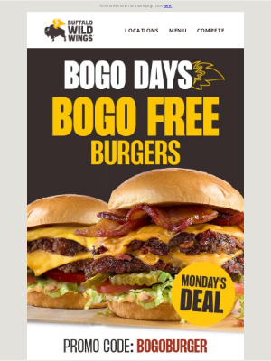 Buffalo Wild Wings - 🏆 TODAY: BOGO Burgers