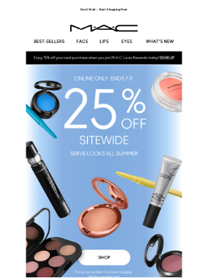 Mac Cosmetics (Canada) - Starts Today! 25% OFF SITEWIDE!