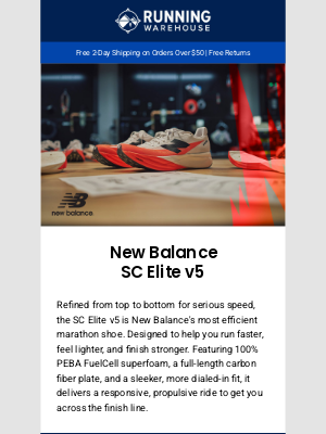 Running Warehouse - SC Elite v5: New Balance's most efficient marathon shoe.