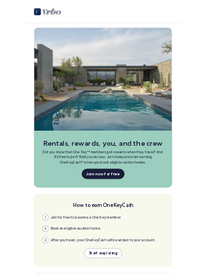 VRBO - Earn travel rewards with One Key