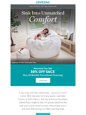Lovesac - Your New Favorite Seat Awaits – Memorial Day Savings Inside!