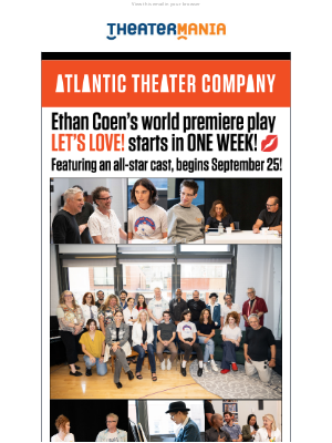 TheaterMania - Ethan Coen's Let's Love! Starts in One Week!