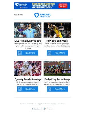 FanDuel - Tuesday Home Run Prop Bets