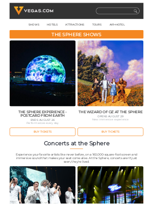 Vegas - Immersive Concerts & Shows: Experience the Sphere's Latest Lineup!