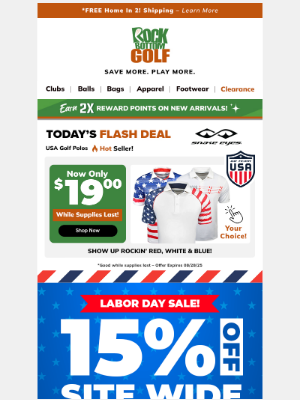 Rock Bottom Golf - LABOR DAY SAVINGS 🔴⚪🔵 15% Off Pre-Owned Woods • Iron Sets • Short Game • Golf Balls & MORE!