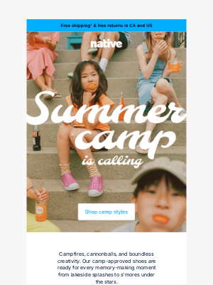 Native Shoes - School’s out, summer camp is in