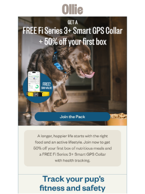 Ollie - Get a FREE Fi Smart Collar + 50% off