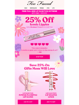 Too Faced Cosmetics - Lippies From $17 – Ends Tonight 🌸