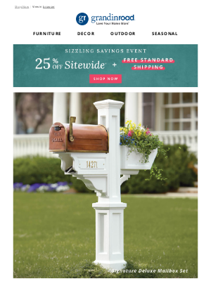 Grandin Road - Step up your curb appeal with a deluxe mailbox set