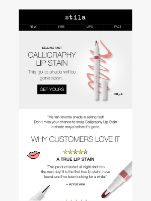 Stila Cosmetics - Soon to Sell Out: Maya Calligraphy Lip Stain 🩷