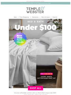 Temple & Webster (Australia) - Bed & Bath under $100