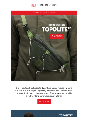 Topo Designs - INTRODUCING: TOPOLITE™
