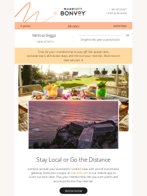 Marriott International - Melissa's May Account Update: A Weekend Away? Yes, Please!