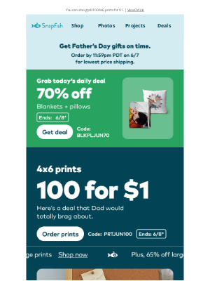 Snapfish - 🤩 Daily deals back with a bang—70% off today’s deal!