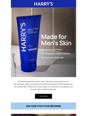 Harry's - 5-star reviews for our Facial Cleanser ⭐️⭐️⭐️⭐️⭐️