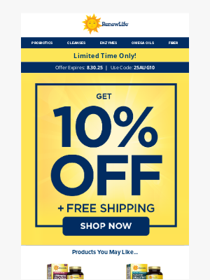 Renew Life - Take 10% Off Everything You Love