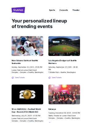 StubHub - Your event lineup: New Orleans Saints at Seattle Seahawks