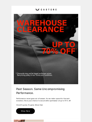 Castore - Now Live // Warehouse Clearance