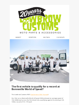 Lowbrow Customs - The first vehicle to qualify for a record at Bonneville World of Speed? 🏆